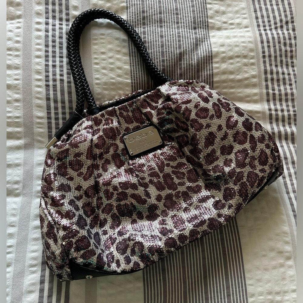 bebe usa vintage Y2K cheetah sequin bag 🐆